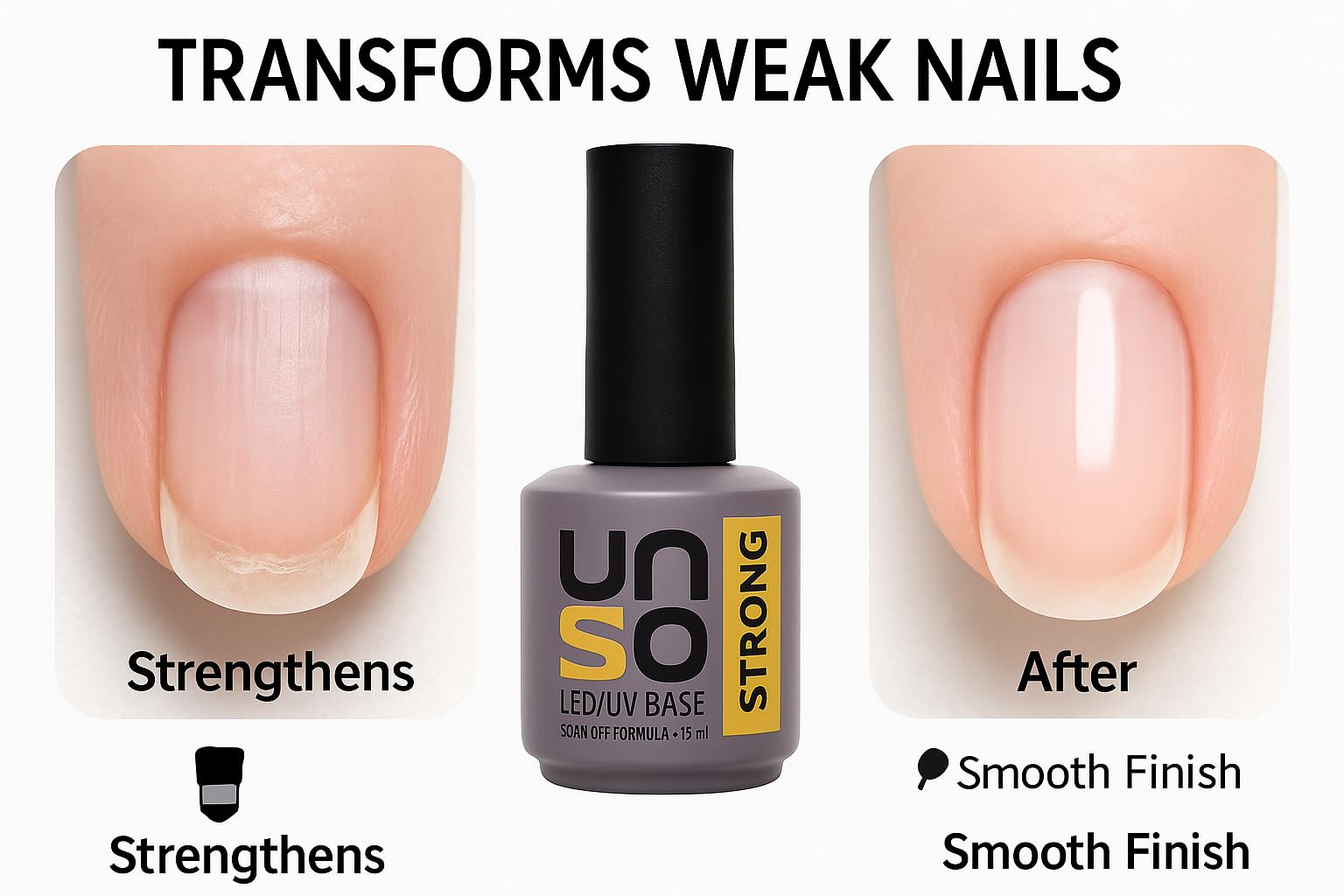 UNO Professional soak off strong base gel for manicures and pedicures