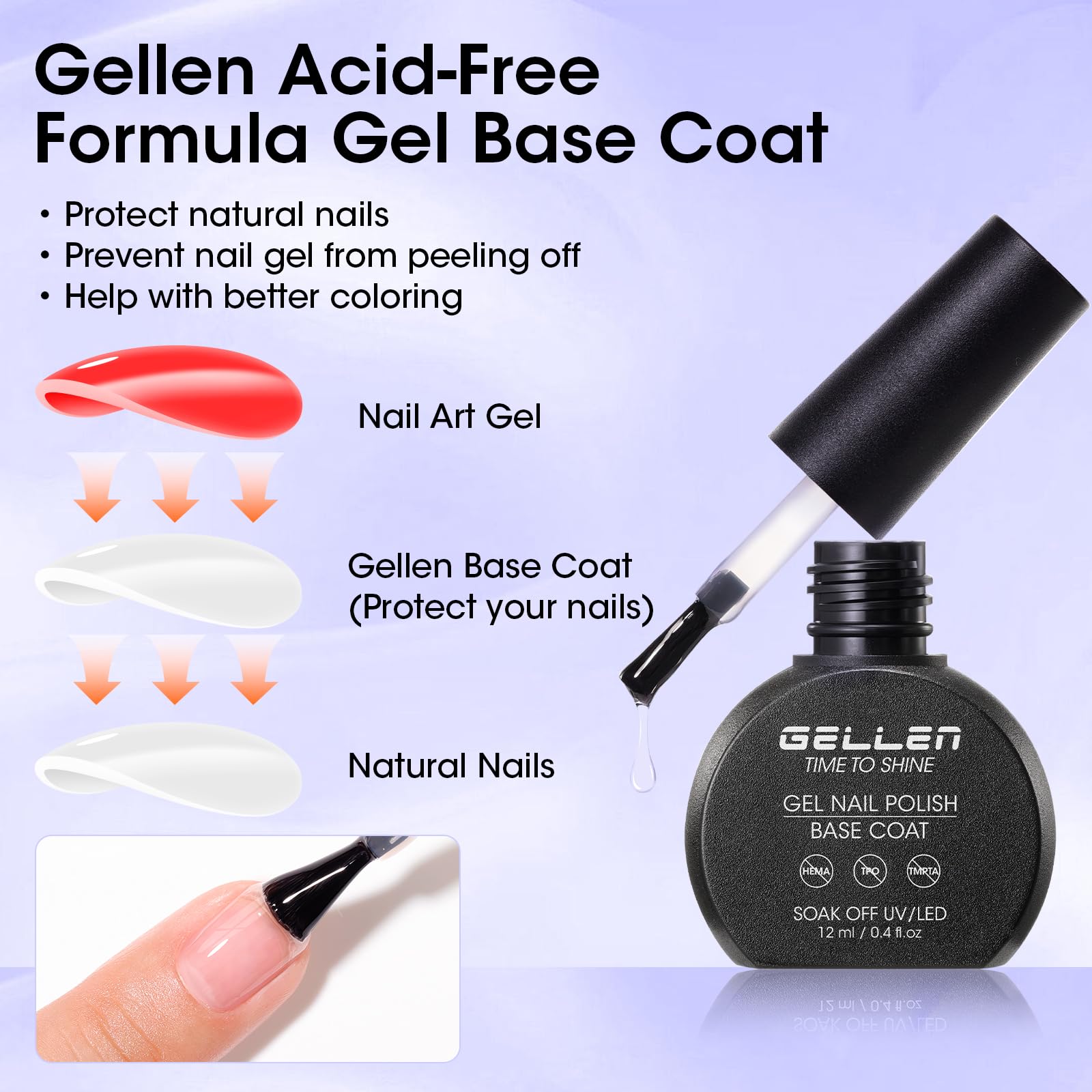 UV LED cure glossy top coat and base coat set packaging details