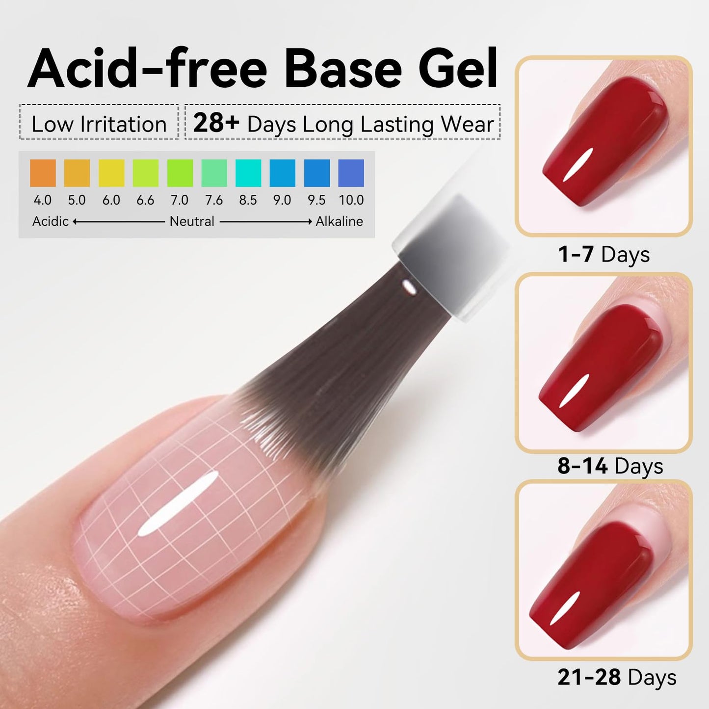 Born Pretty soak-off base gel coat showing the clear fluid consistency and precise application brush.
