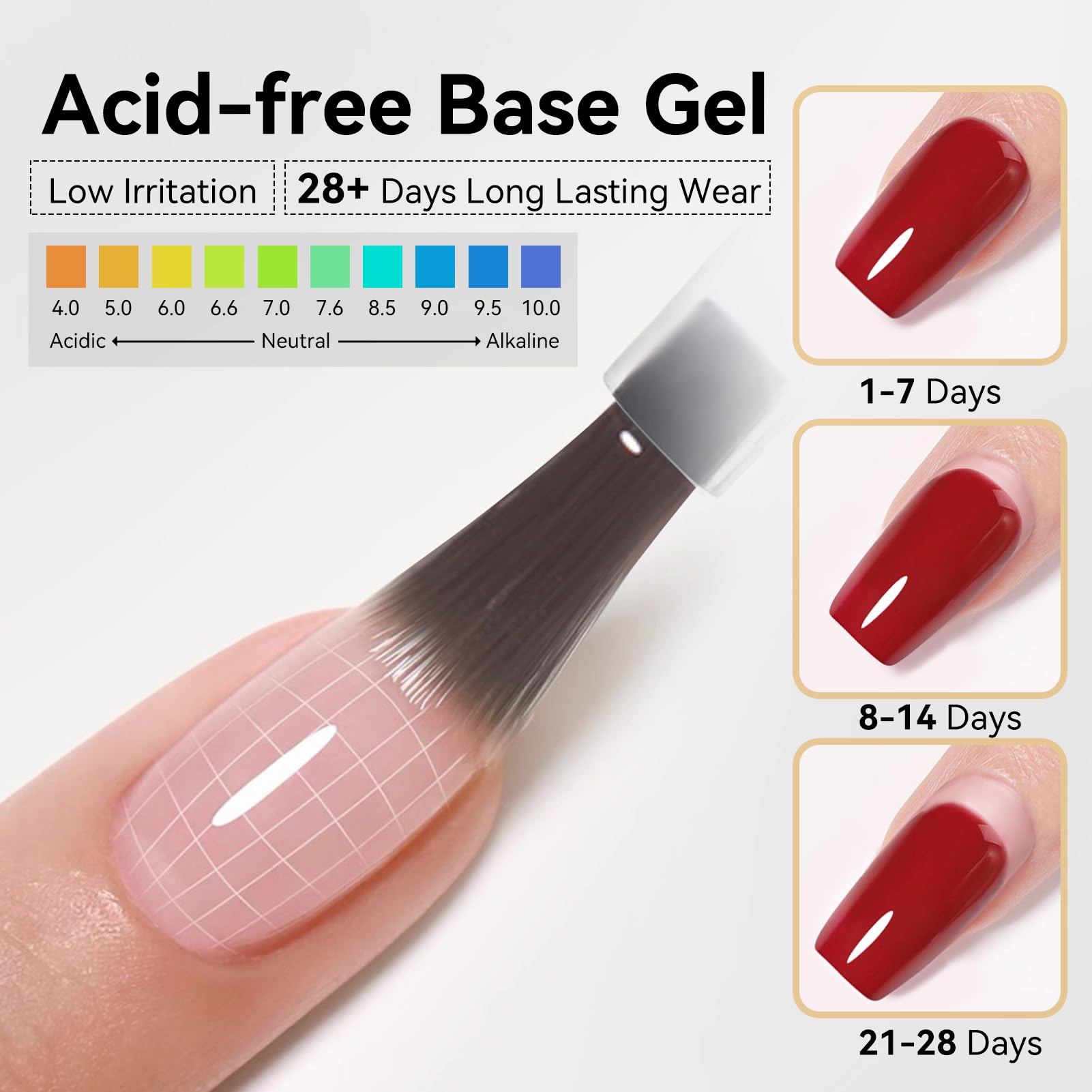 Born Pretty soak-off base gel coat showing the clear fluid consistency and precise application brush.