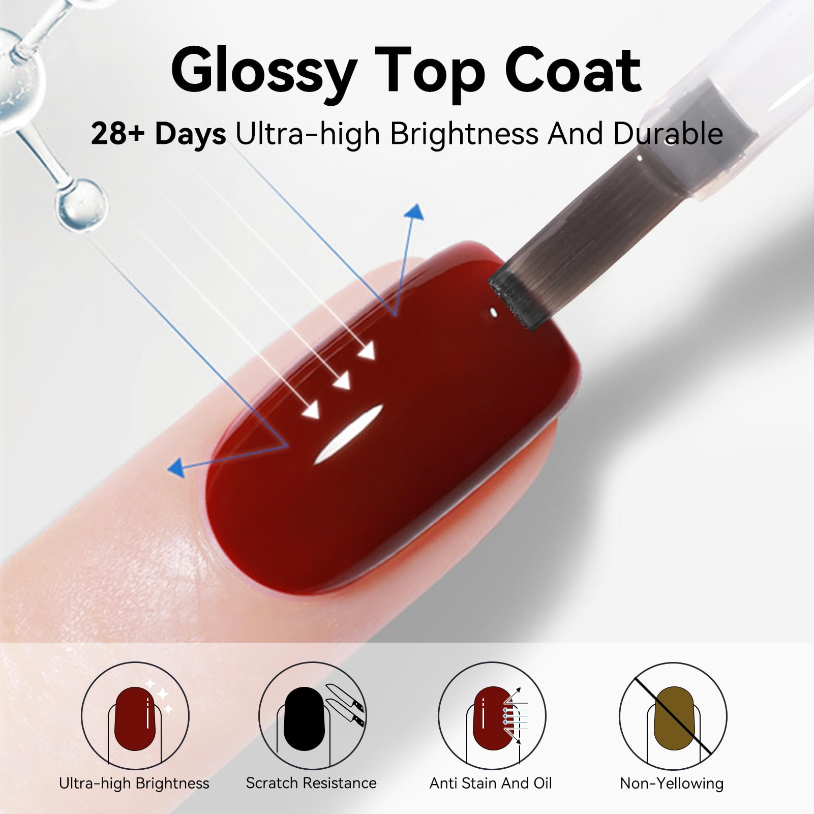 Two-piece Born Pretty gel base and top coat packaging showcasing the upgraded protective formula details.