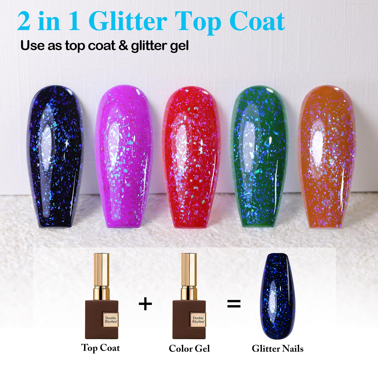 Hand model showing professional manicure with Aurora top coat