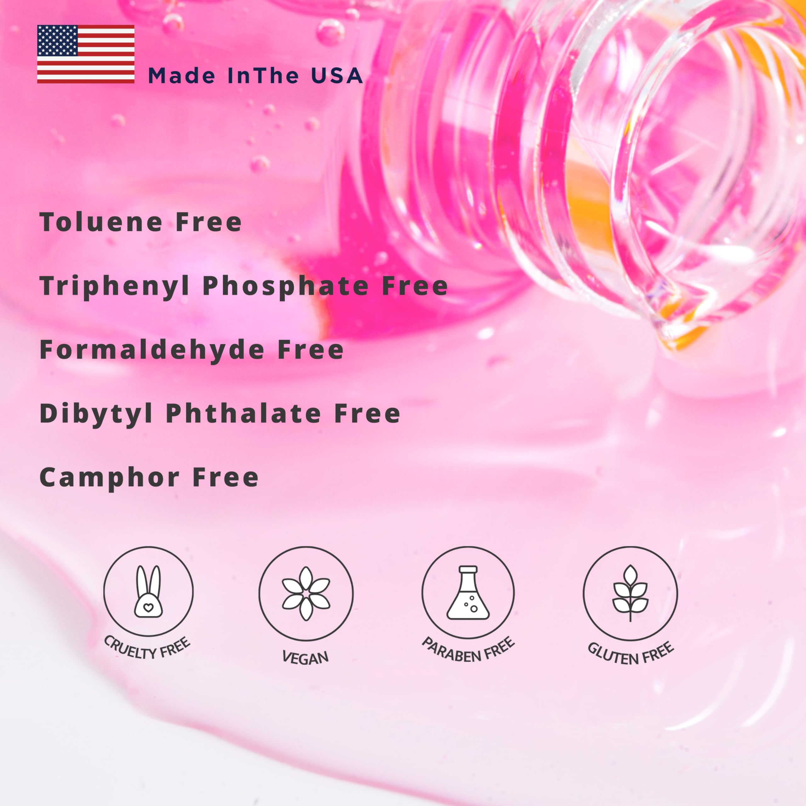 High gloss top coat bottle branding details