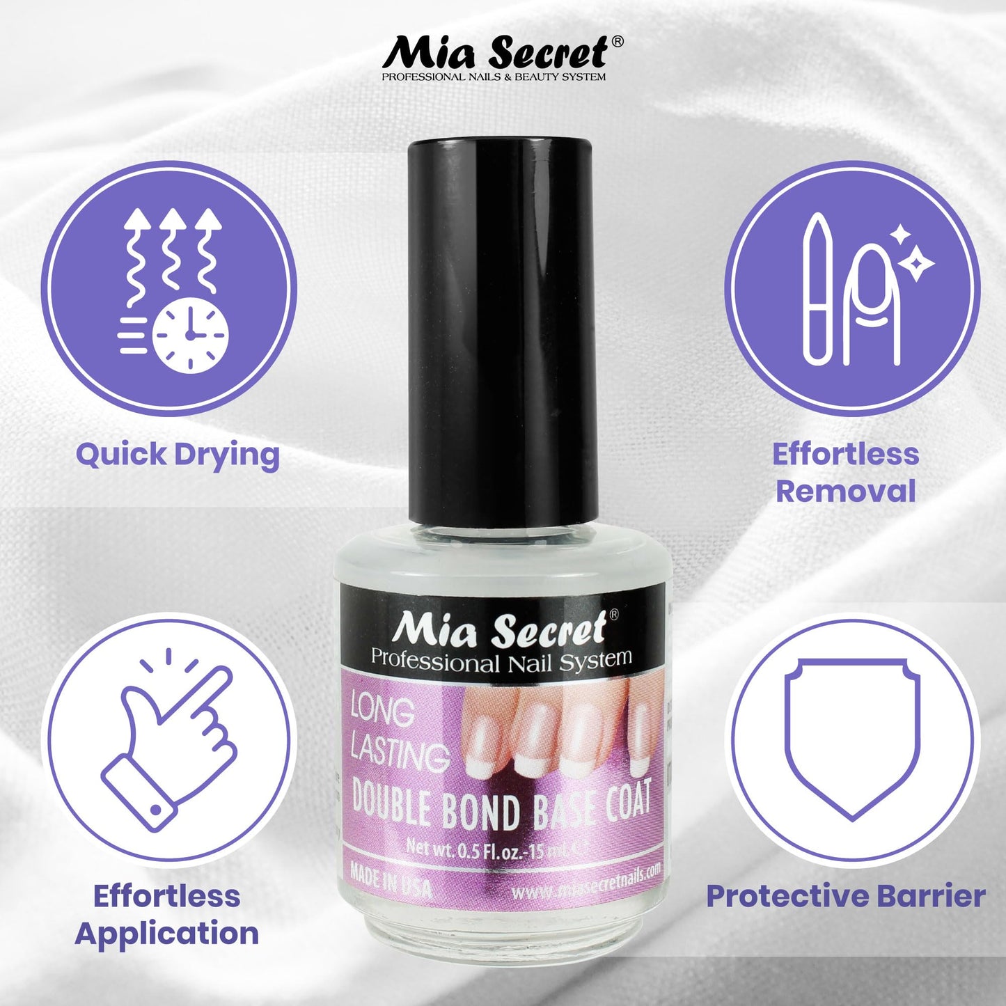 Professional nail system base coat for long lasting manicure