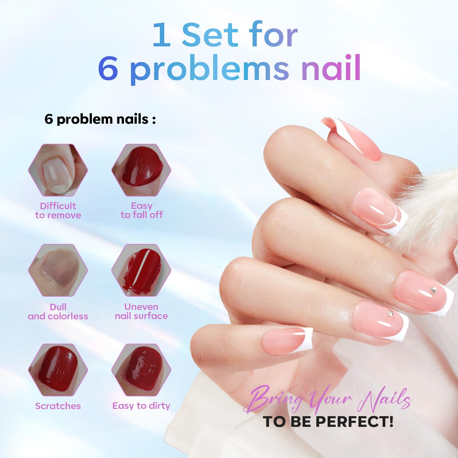 Manicure results showcasing the high gloss finish of Modelones top coat