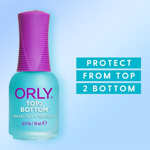 Side angle of the 0.6 Ounce Orly clear blue formula bottle on a clean background