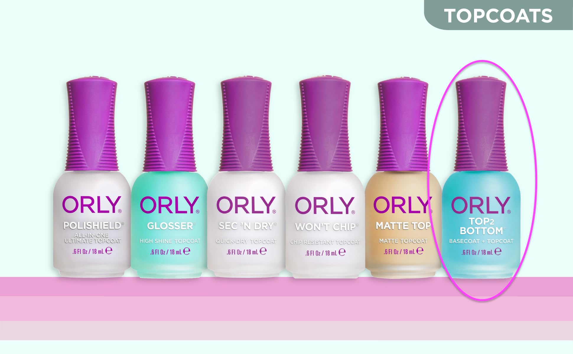 Orly dual action nail polish treatment showing the fluid ounce size verification label