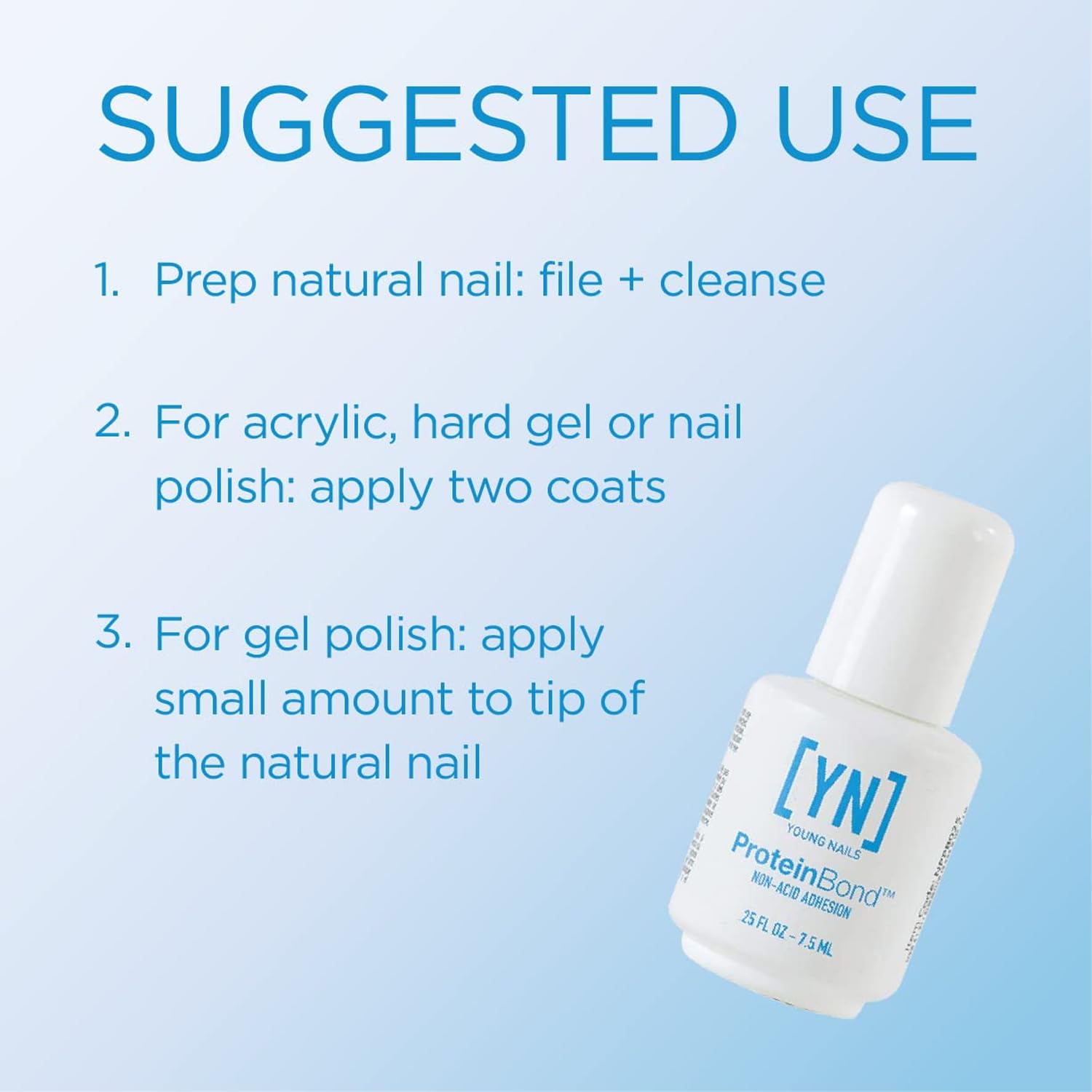 Professional liquid nail dehydrator and primer bottle displaying ingredients panel and brand label clearly.
