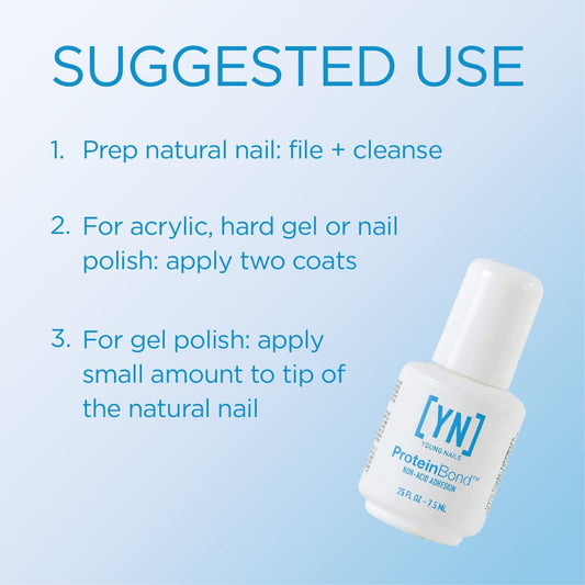 Professional liquid nail dehydrator and primer bottle displaying ingredients panel and brand label clearly.
