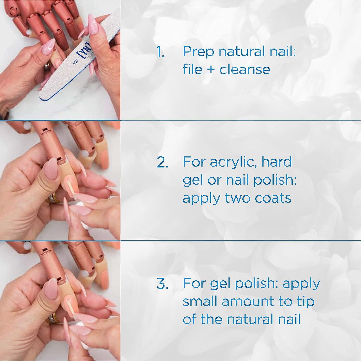 Young Nails brand nail preparation essential solution bottle displaying secure leak proof black cap.