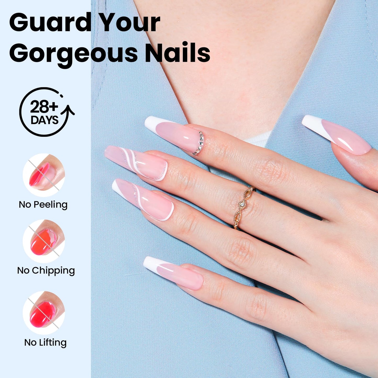 High gloss mirror shine finish on manicured nails using Beetles no wipe top coat