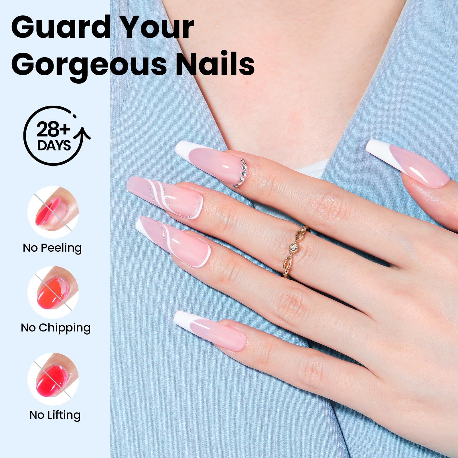 High gloss mirror shine finish on manicured nails using Beetles no wipe top coat