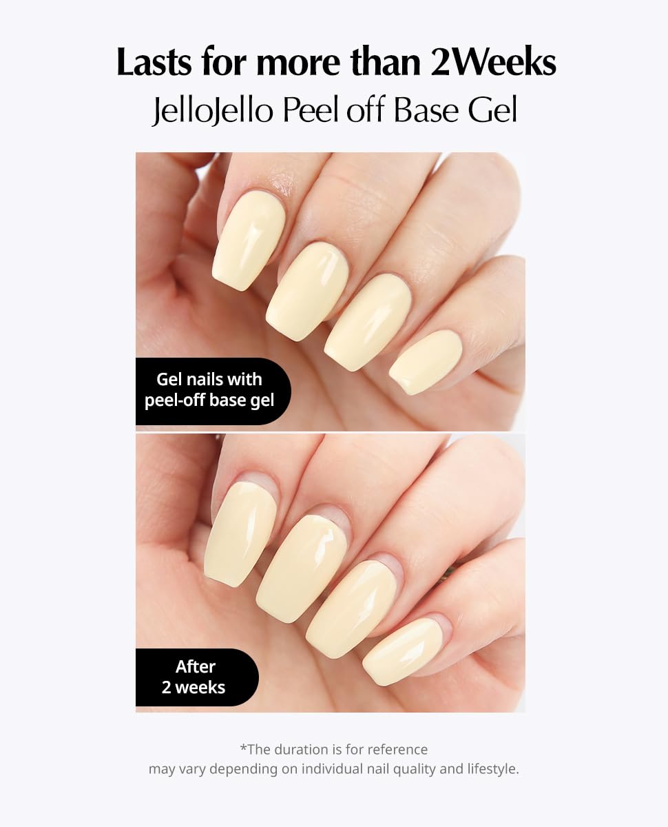 Step by step demonstration of Jello Jello nail remover fluid lifting gel polish