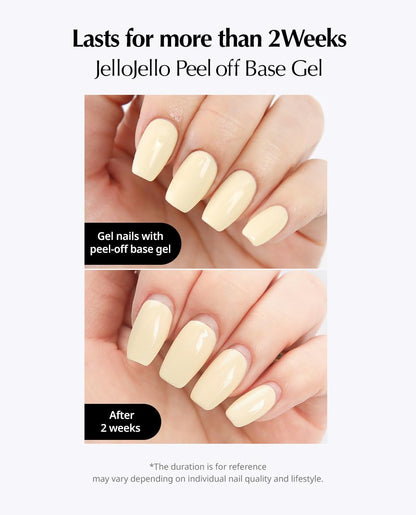 Step by step demonstration of Jello Jello nail remover fluid lifting gel polish