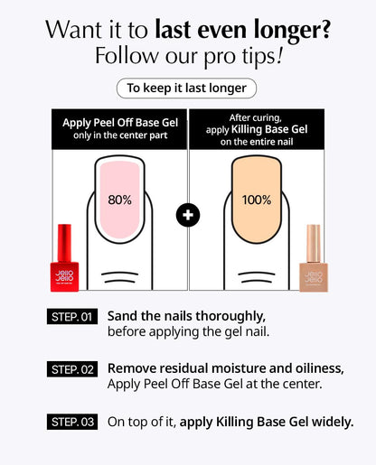 Damage free gel nail removal process using Jello Jello Korean beauty system