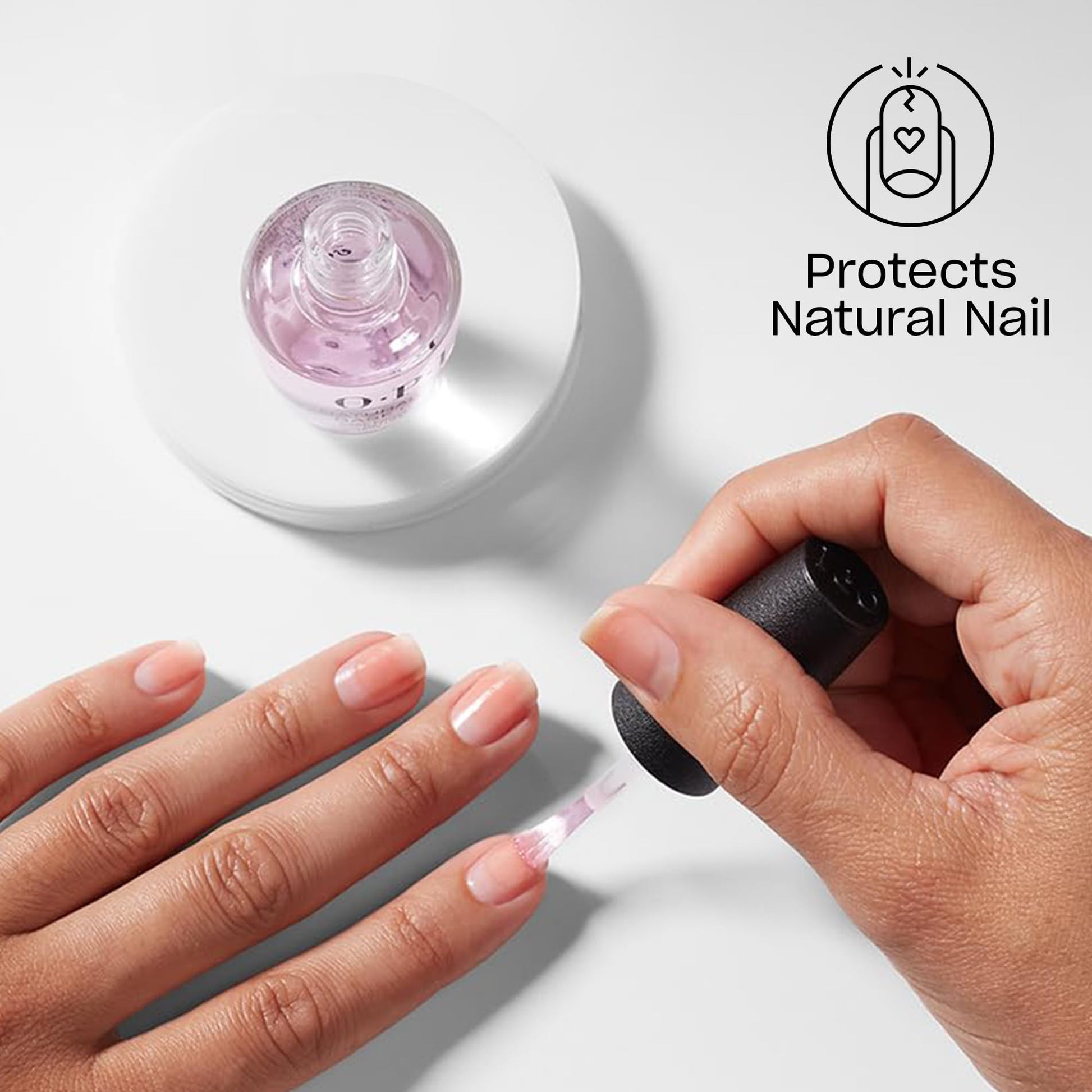 OPI protective clear base coat back label showing instructions
