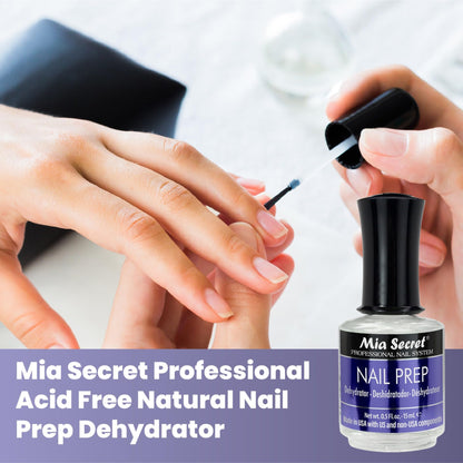 Mia Secret Xtrabond Acid Free Primer bottle highlighting no-burn adhesive formula