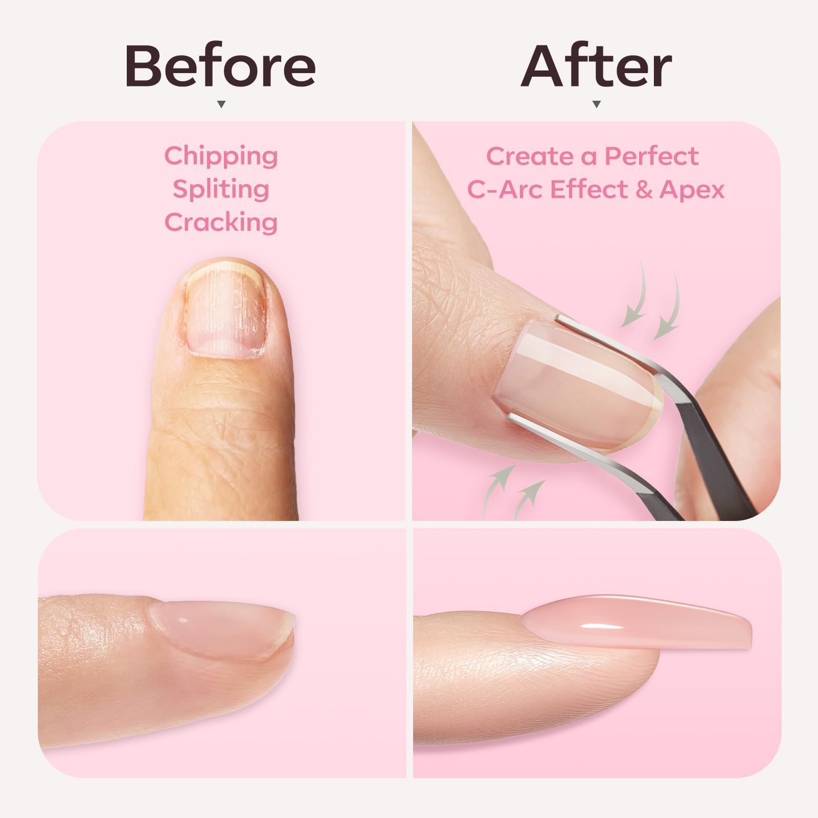 Close up of the clear gel formula securing rhinestones on extensions