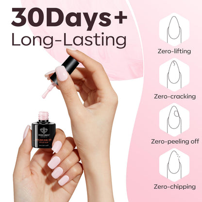 Manicure demonstration using Modelones blooming art gel under a salon lamp