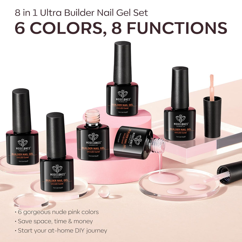 Long-lasting press-on nail manicure created with Modelones adhesive
