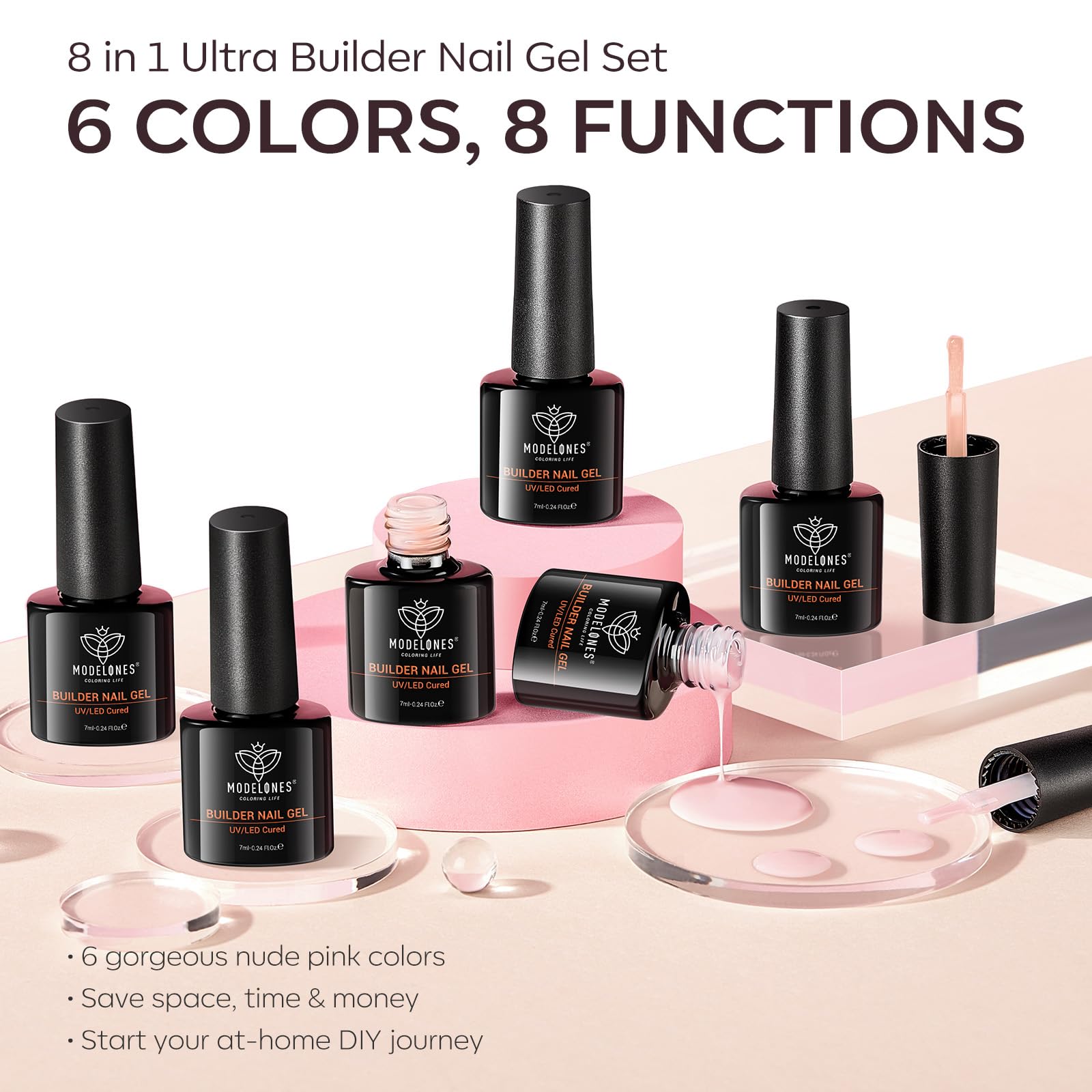 Two pieces of fifteen milliliter clear gel bottles highlighting the break-resistant formula