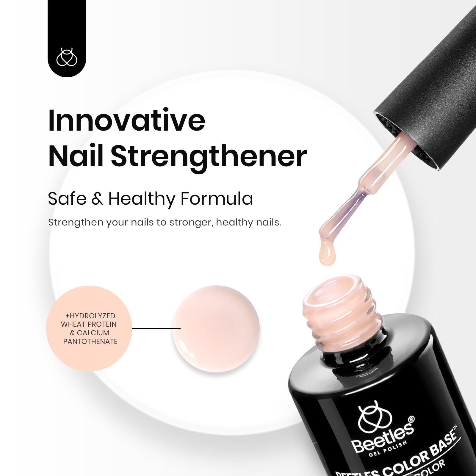 Beetles rubber base builder gel brush application showing the neutral nude warm jade tint consistency