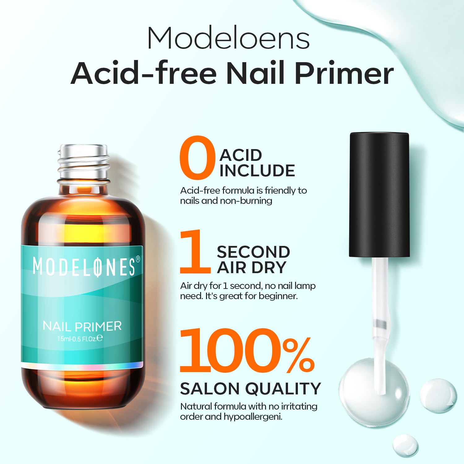 Modelones HEMA free bonder bottle showing product texture