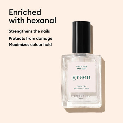 French made clean beauty non toxic nail polish base coat ingredients display.