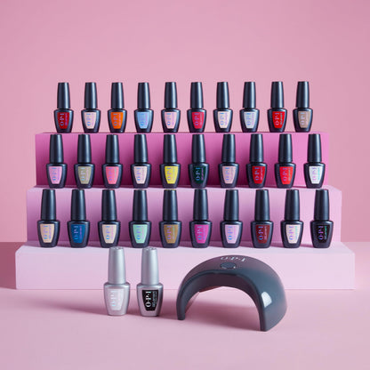 OPI GELement prep supplies and starter kit accessories organized neatly for a complete manicure setup