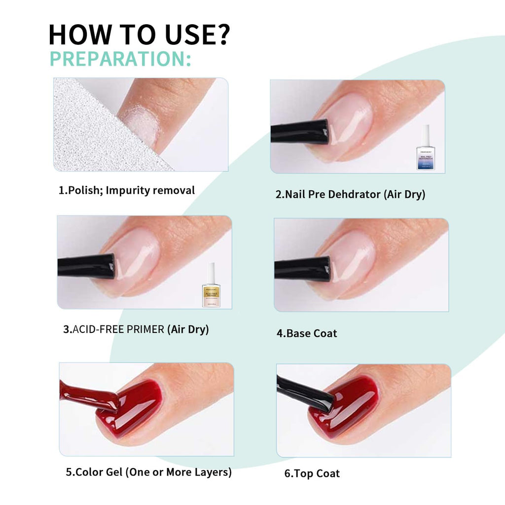 Finger Secret acid-free nail prep liquid bottle applicator brush