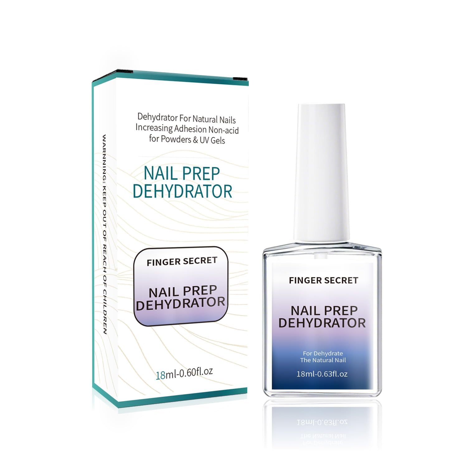 Finger Secret long lasting manicure base preparation liquid bottle packaging closeup