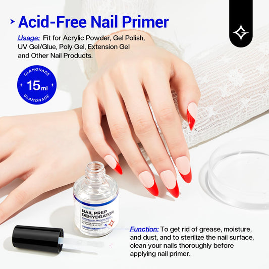 Glamonade nail dehydrator for acrylic and gel polish application