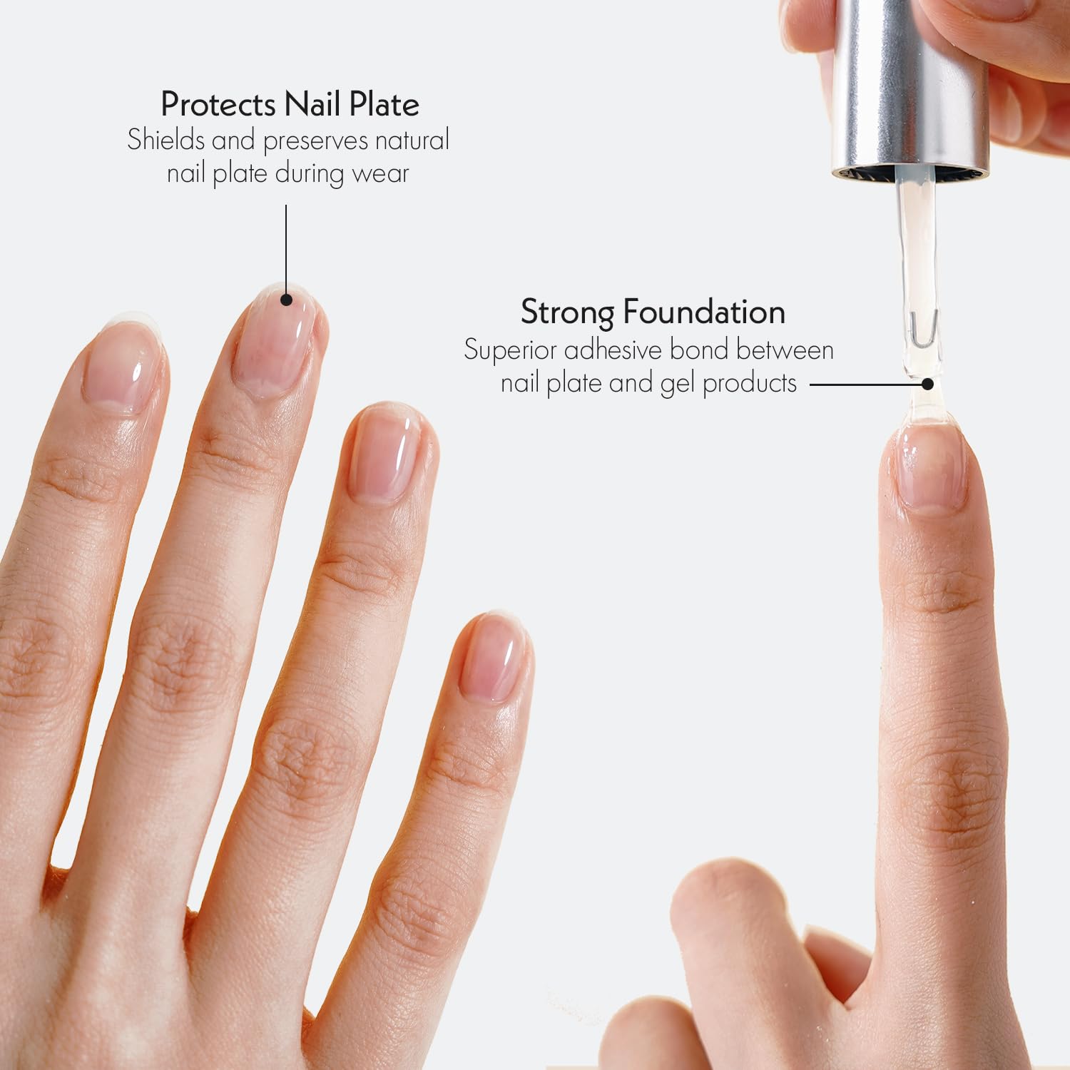 Premium UV LED curable gel base coat liquid clear solution bottle