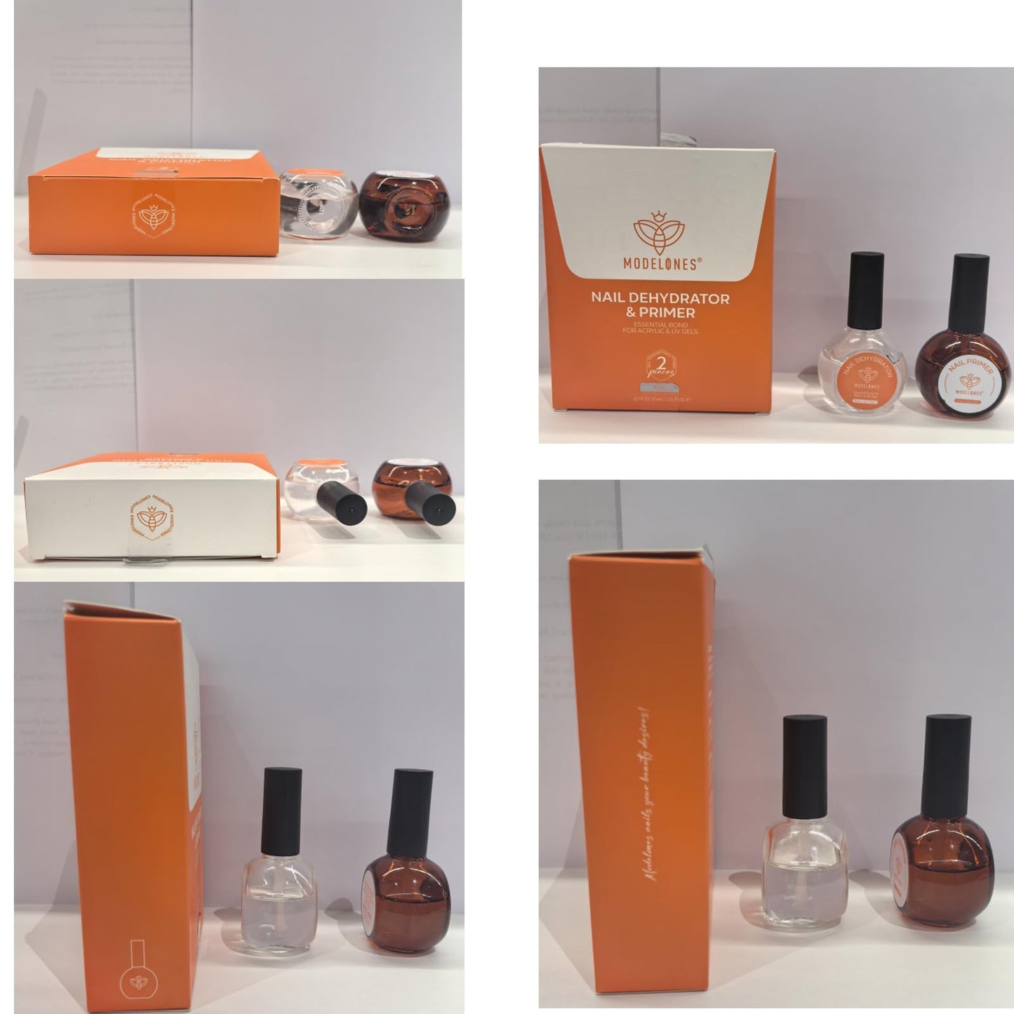 Modelones premium imported cosmetic packaging displaying clear instructions for proper nail prep