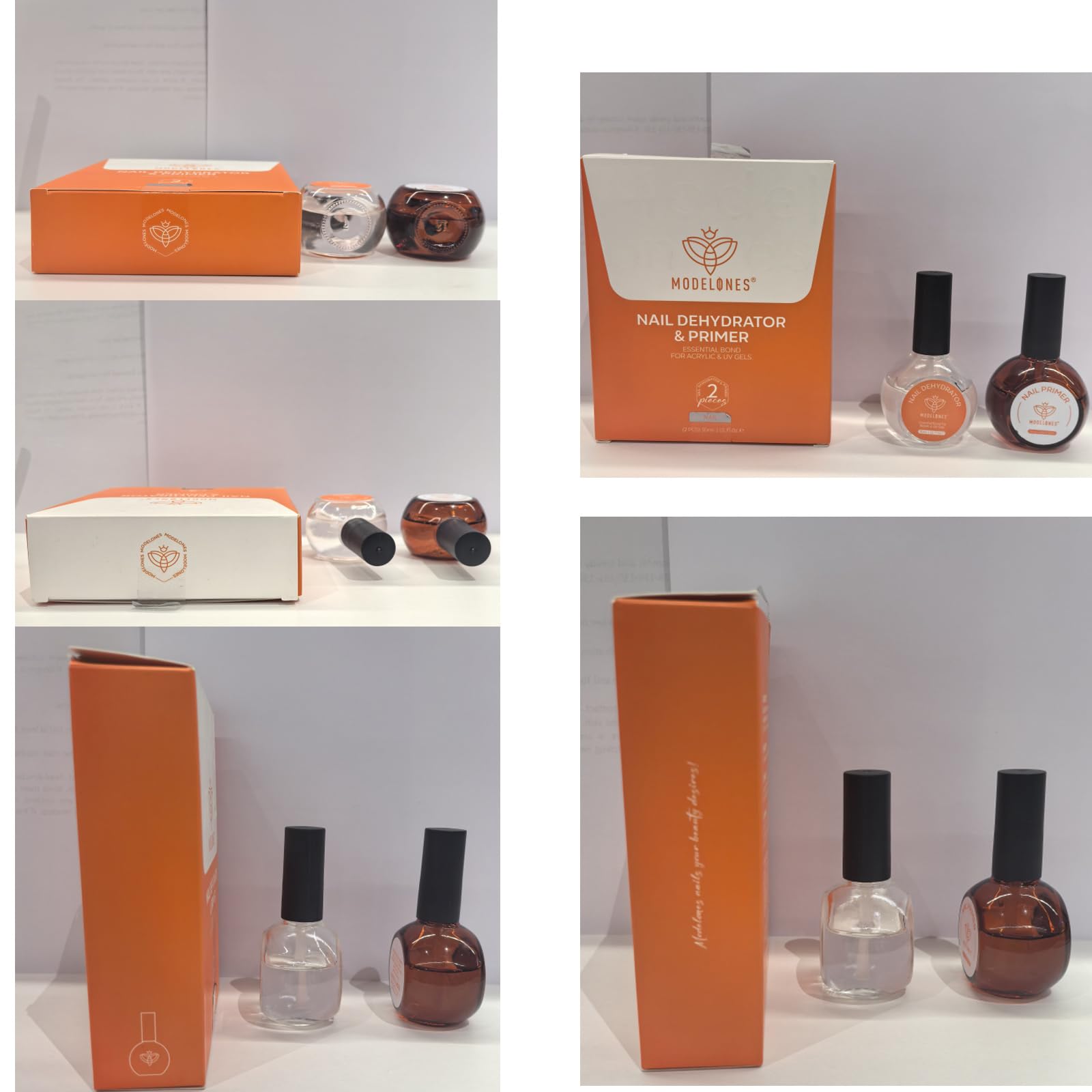 Modelones premium imported cosmetic packaging displaying clear instructions for proper nail prep