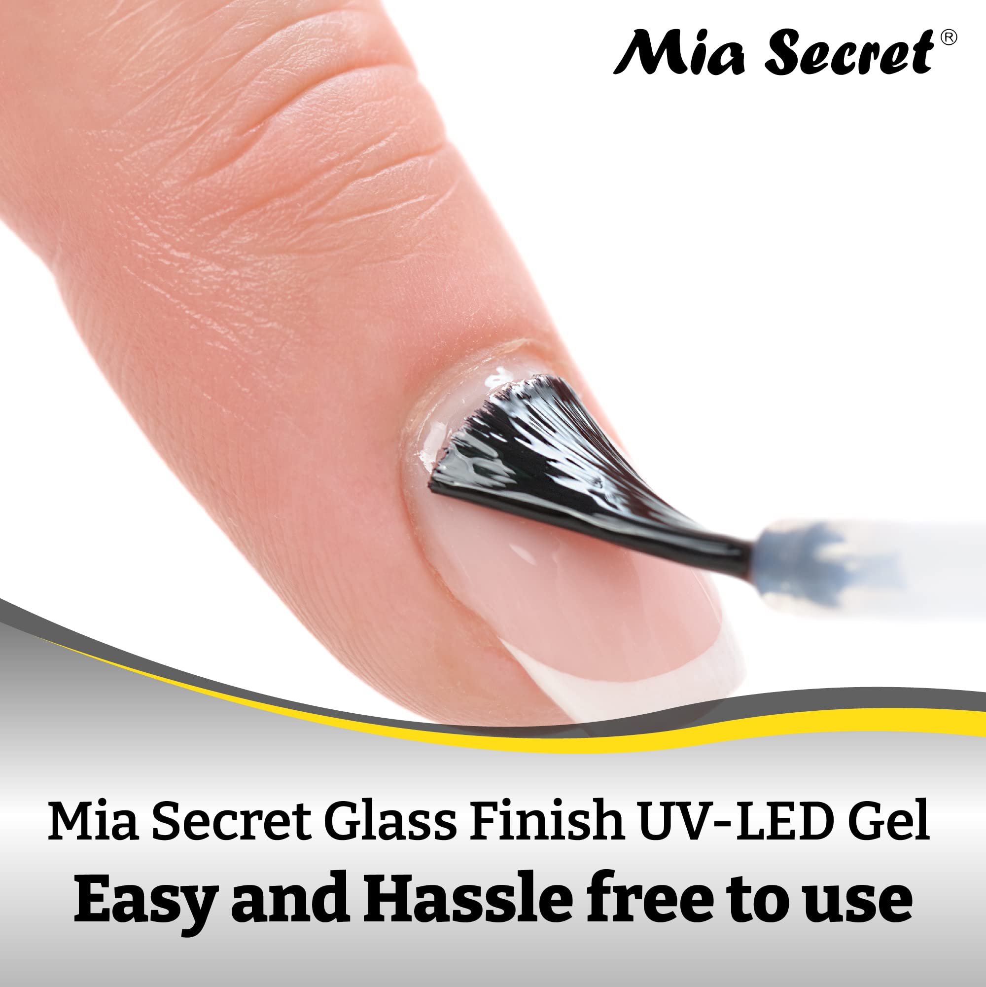 Mia Secret clear gel top coat mirror finish reflection