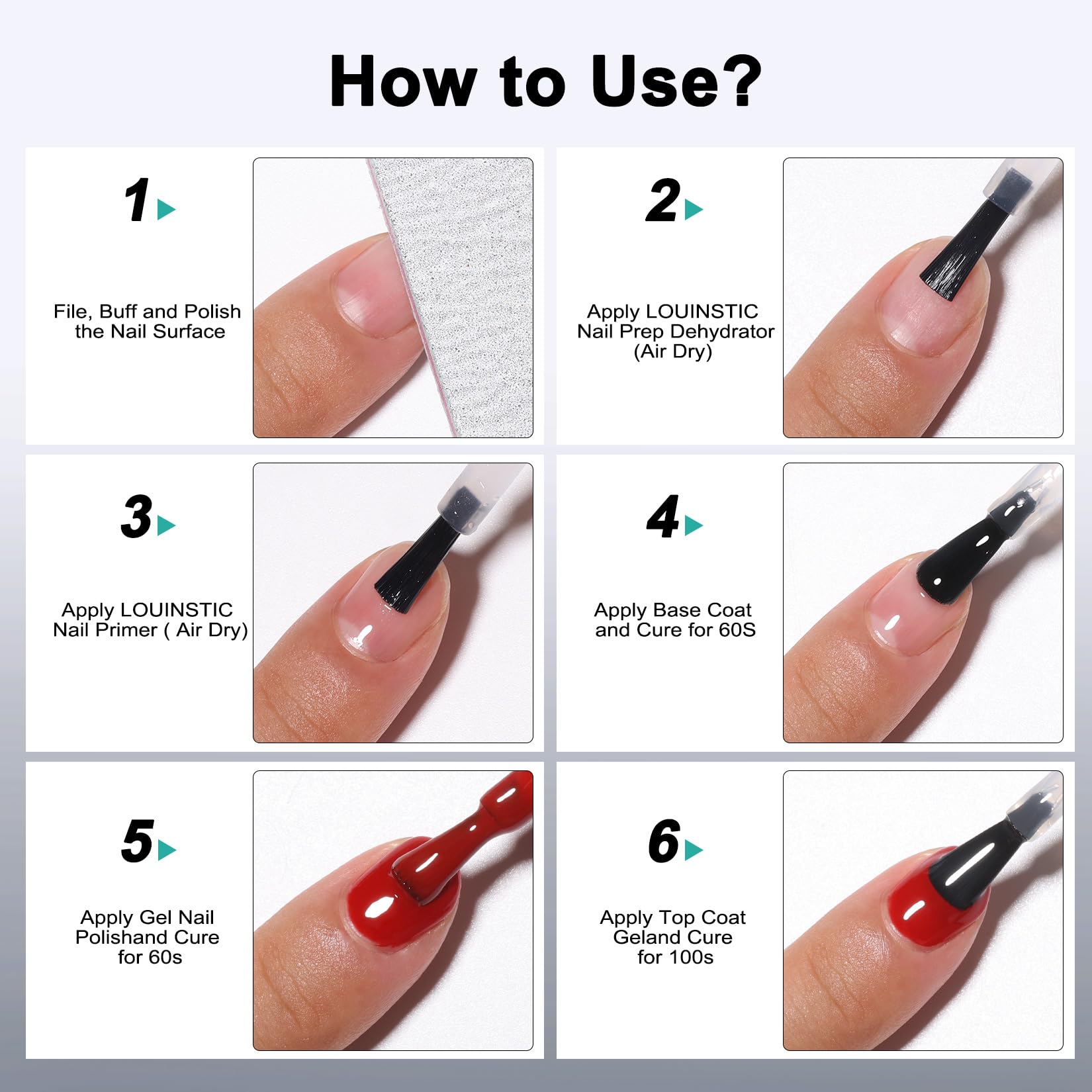 LOUINSTIC premium gel and acrylic adhesion primer bottle on salon table background