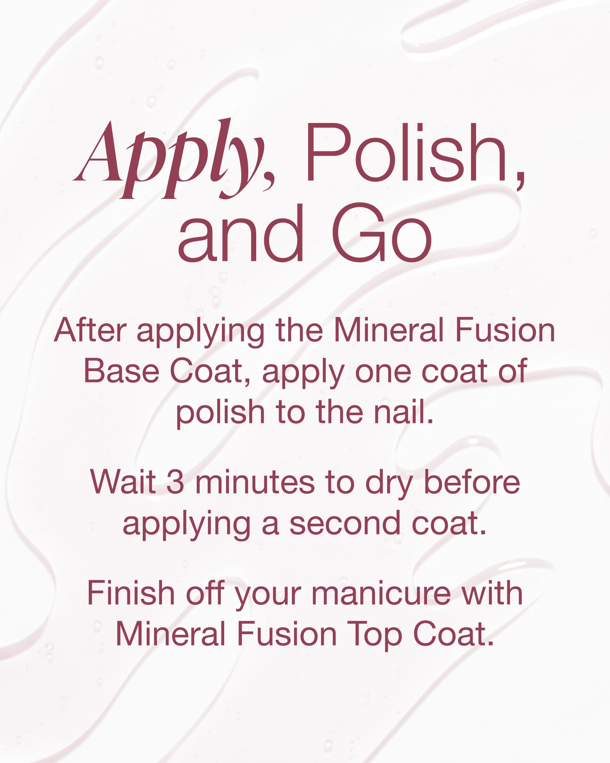 Mineral Fusion long lasting base coat applied as a smooth layer on natural nails