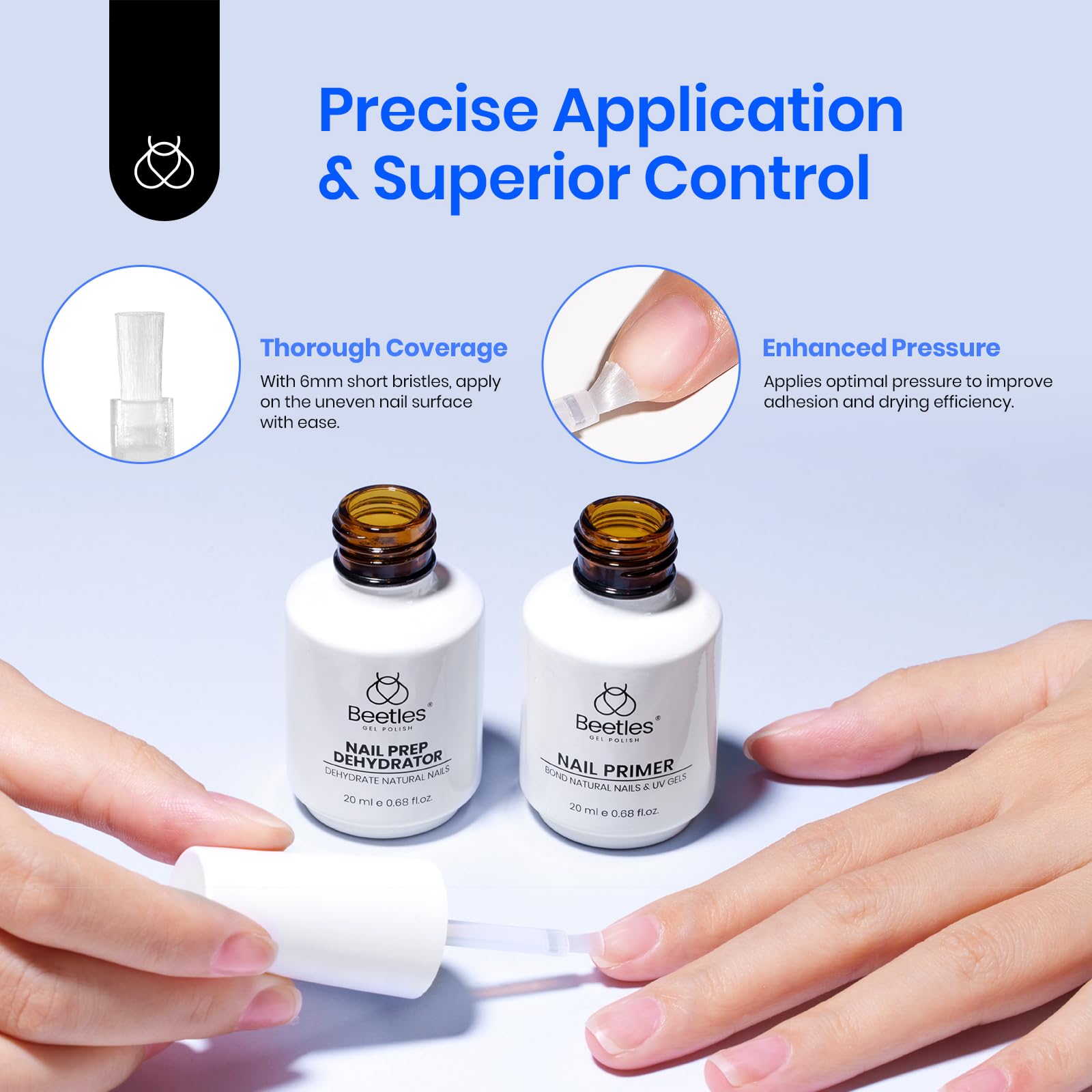 Beetles natural nail prep bonding agent set for UV gel and acrylic application