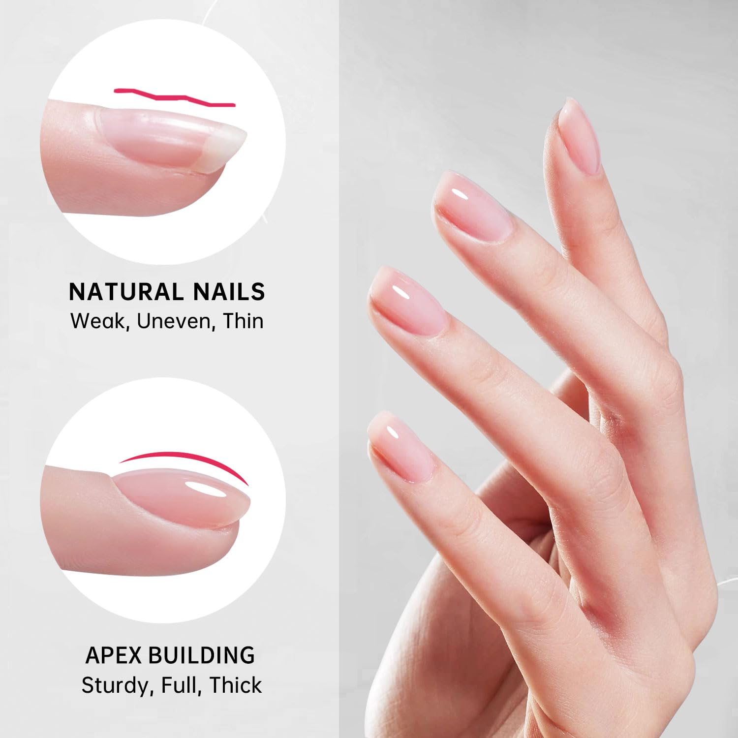 Love Easy professional nail extension base gel kit displaying the two piece fifteen milliliter fluid volume packaging