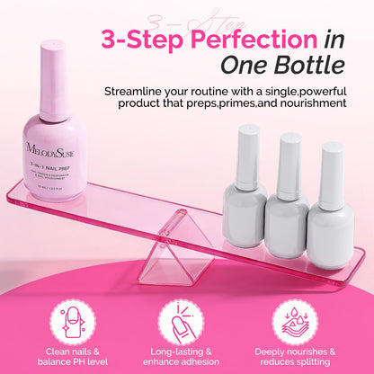 Close up of MelodySusie professional nail prep liquid bottle
