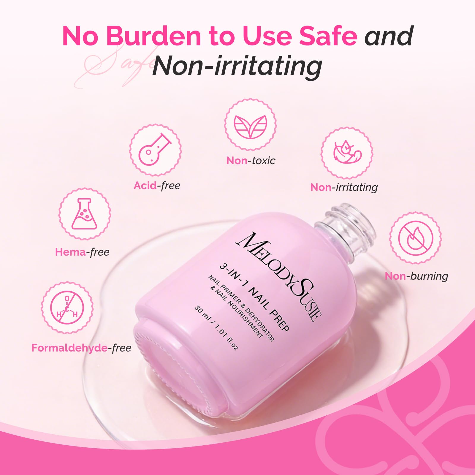 Texture and consistency of MelodySusie 3-in-1 nail prep liquid