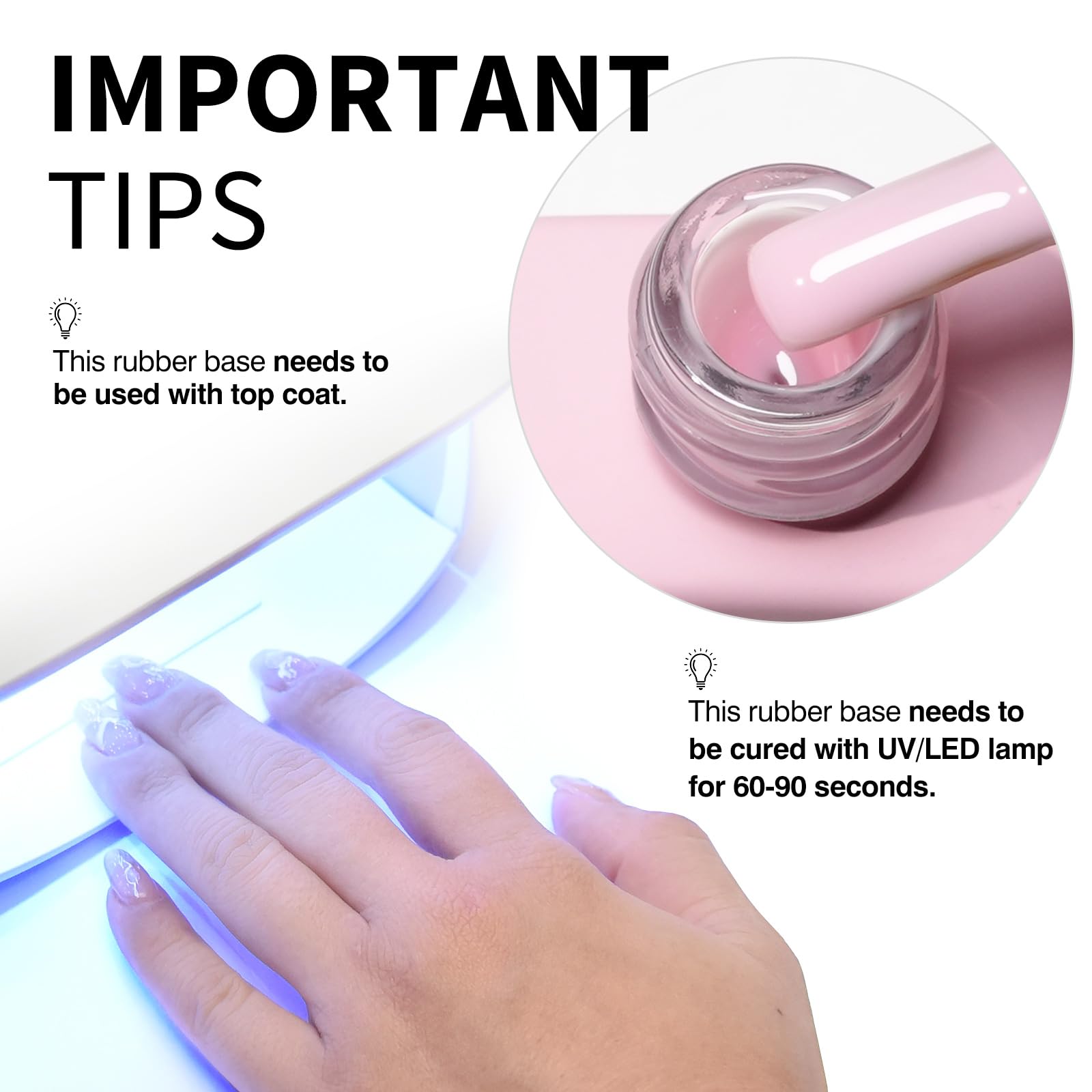 Soak off UV LED flexible pink foundation gel polish packaging view