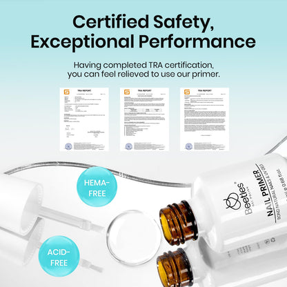 Beetles acid free prep primer bottle with the authentic product seal highlighting the large capacity.