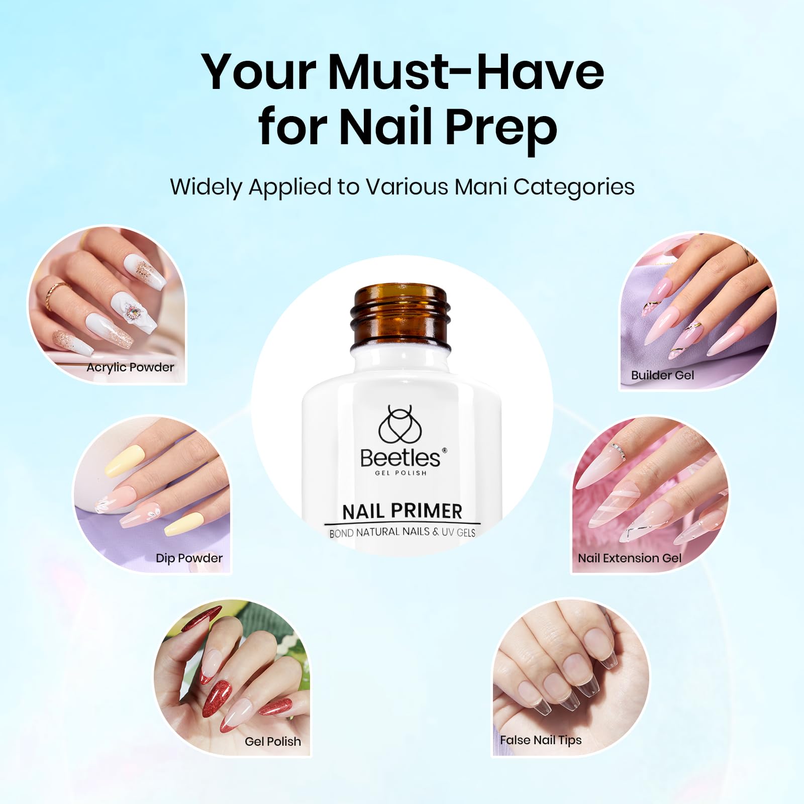 Long lasting gel manicure results achieved by using the Beetles protective nail prep bond.