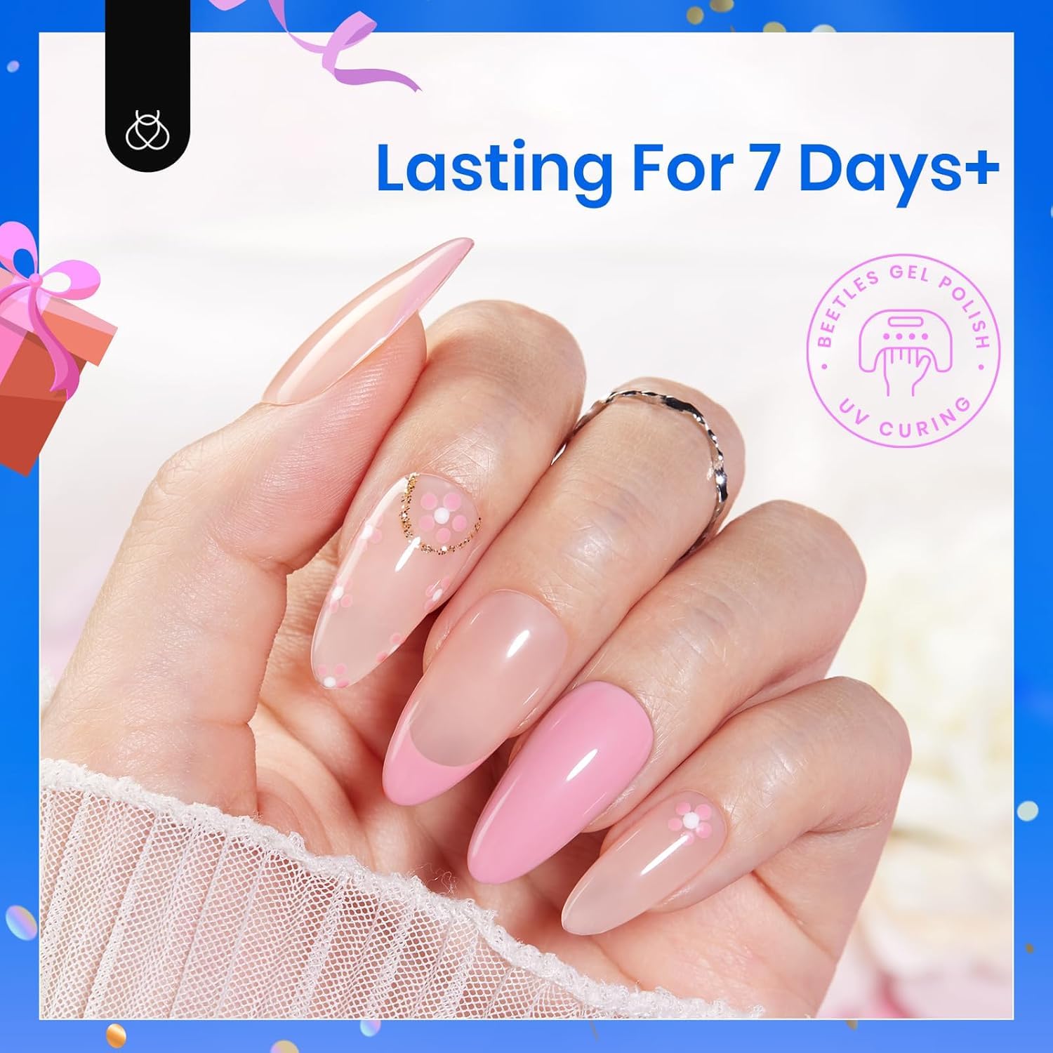 Beetles peelable base gel polish packaging highlighting damage free nail protection.