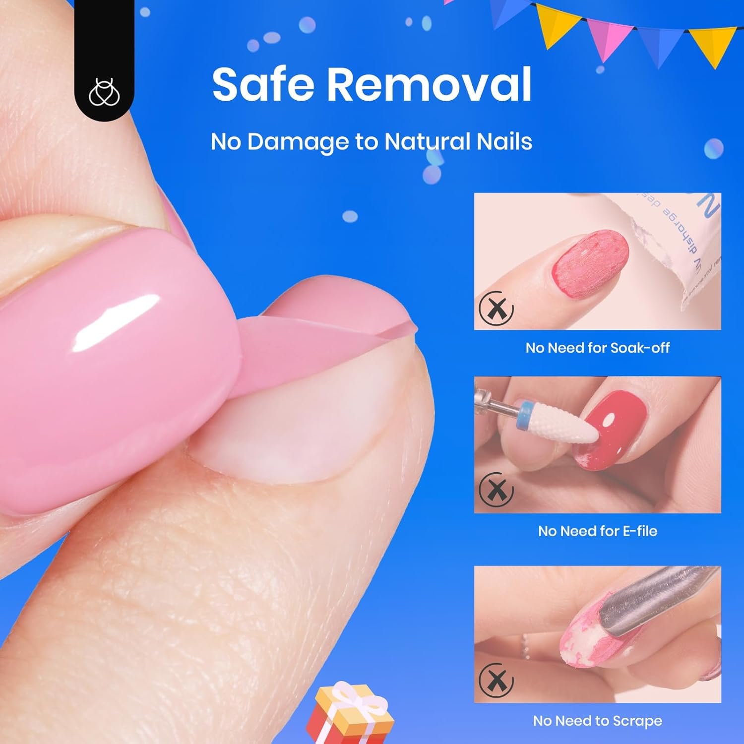 Beetles easy removal gel base coat showing the brush applicator for thin nails.