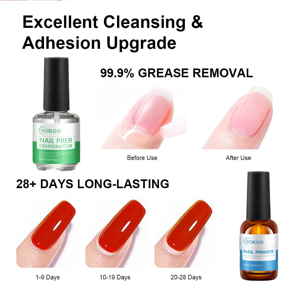 Sokgo professional nail prep dehydrator bottle showing the liquid consistency for natural nails.