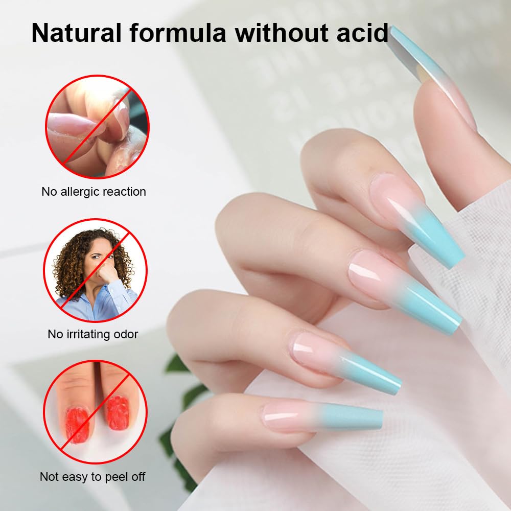 Sokgo acid free nail primer bottle detailing instructions for acrylic and UV gel bonding.