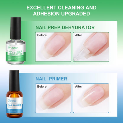 Close up of the large size Sokgo dual action nail dehydrator and primer kit packaging.